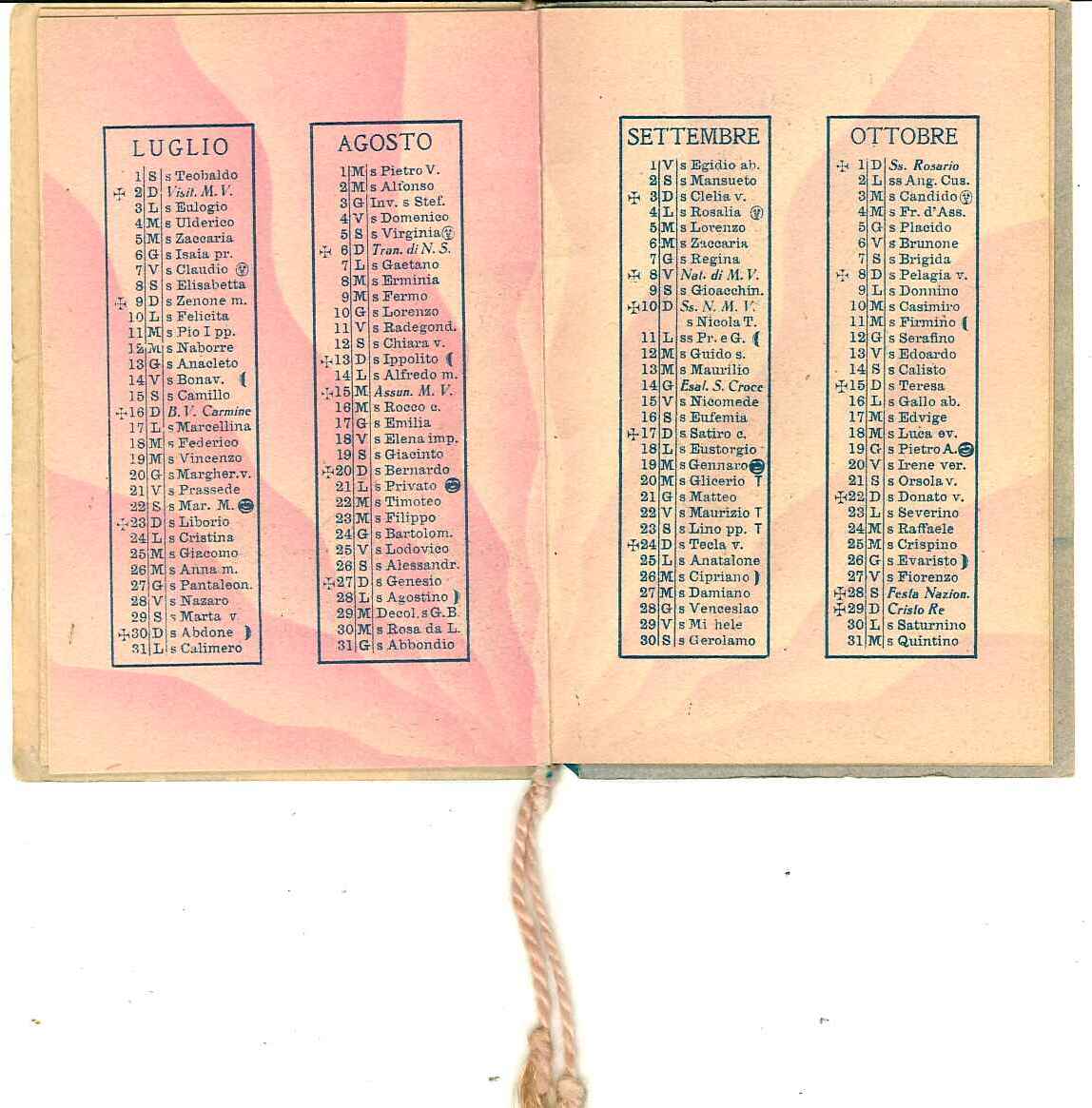 Calendarietto anno 1933