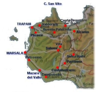 cartina della provincia di Trapani