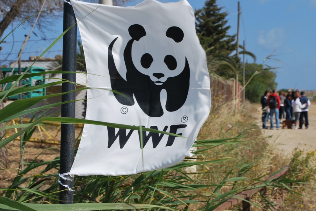 una bandiera del WWF
